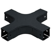 Panduit® FFWC4X4BL Four Way Cross Fiber-Duct Fitting, Black
